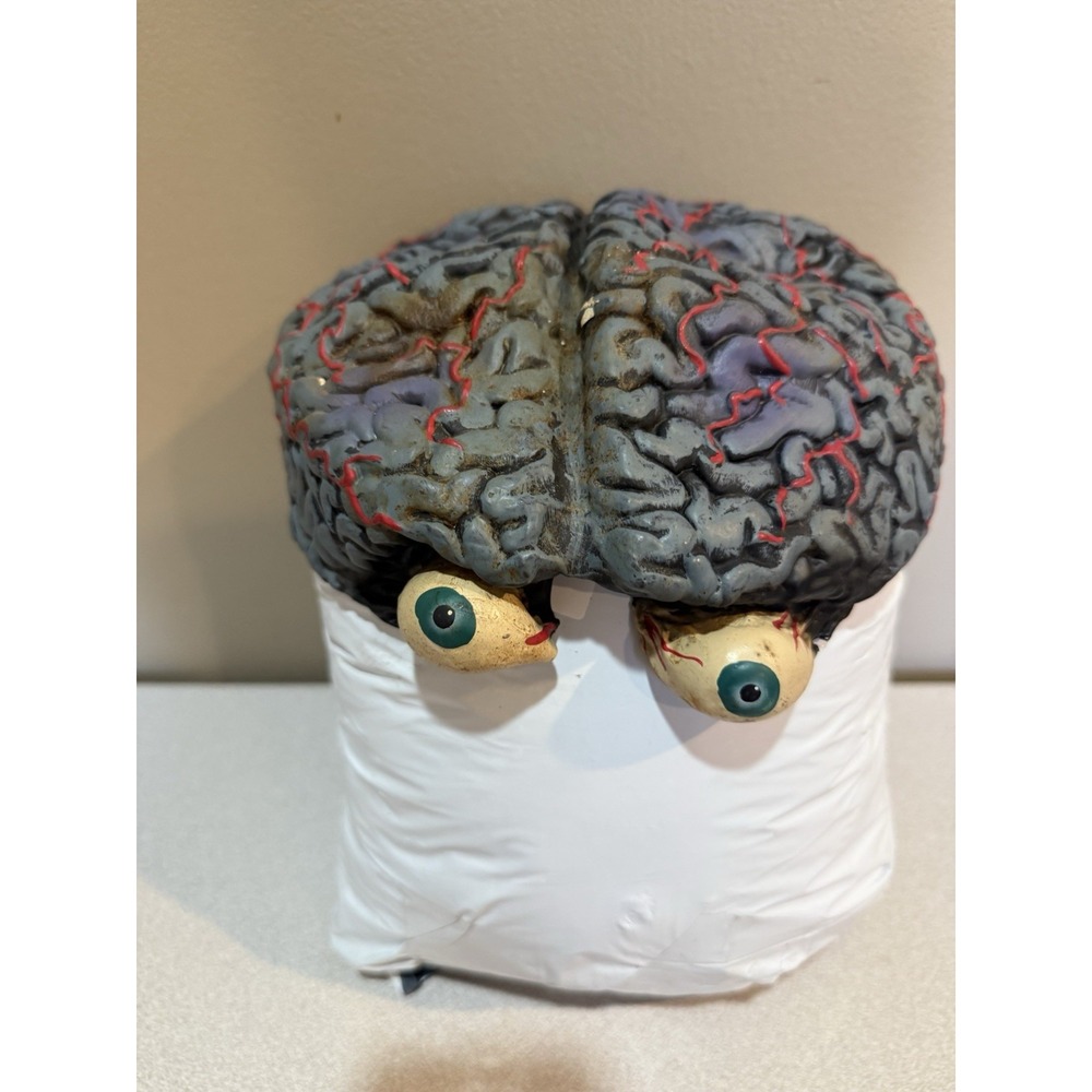 Vintage 2000 Disguise Inc. Brain‎ Eyes Halloween Hat Cap Costume Rubber Mask